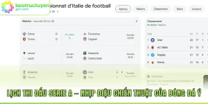 Lịch Thi Đấu Serie A – Nhịp Điệu Chiến Thuật Của Bóng Đá Ý